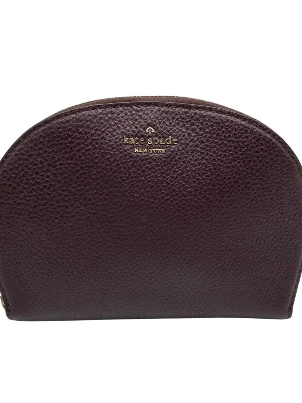 Kate Spade Dark Cherry Pebbled leather Jackson Half Moon Wristlet